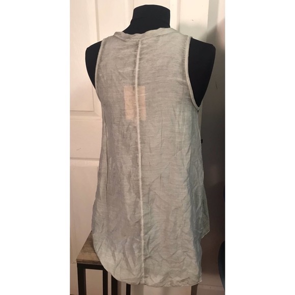 Uno Pui Uno Silk Cotton Blend Tunic Tank Top with Crochet Lace Detail S - Picture 5 of 5